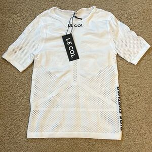 Le Col - NWT White Unisex Pro Mesh Short Sleeve Base Layer - S/M
